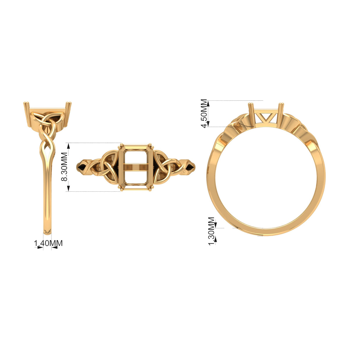 14K Yellow Gold Moissanite Engagement Ring Z3549