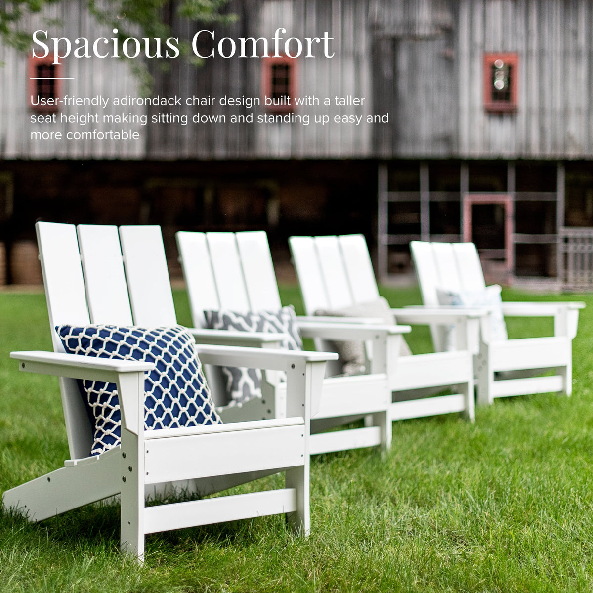 Oversized White Adirondack Chairs H459