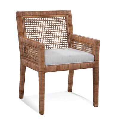 Bisque/Woven Beige Stripe Dining Chair I707391