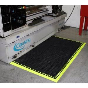 Anti Fatigue Mat 3/4 Thick 3 x 10.4 Black/ Yellow T69845