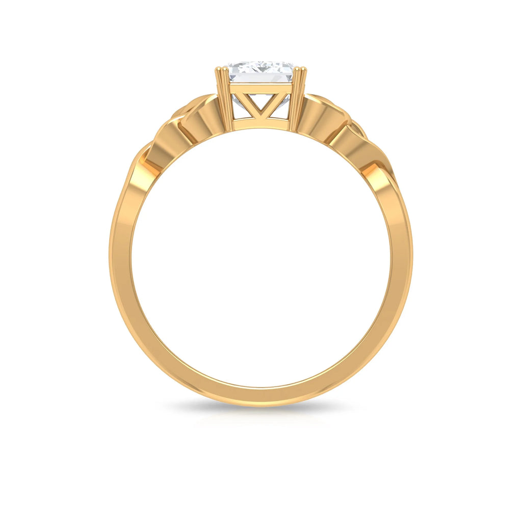 14K Yellow Gold Moissanite Engagement Ring Z3549