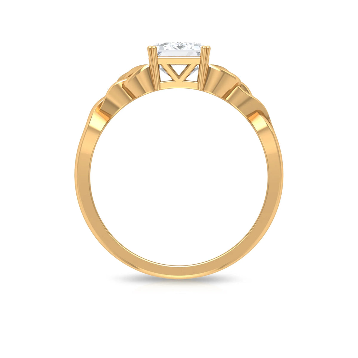 14K Yellow Gold Moissanite Engagement Ring Z3549