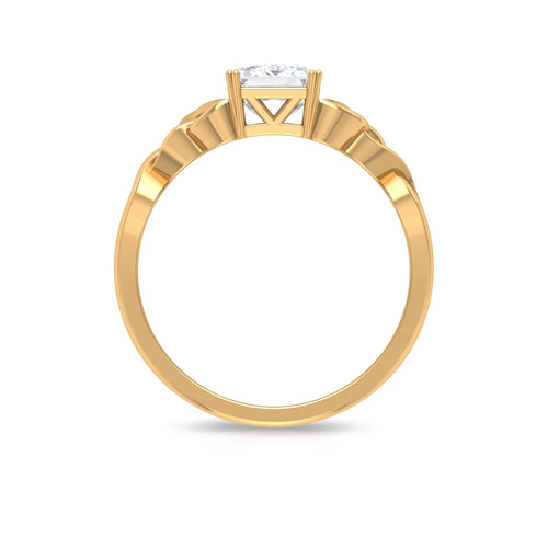 14K Yellow Gold Moissanite Engagement Ring Z3549