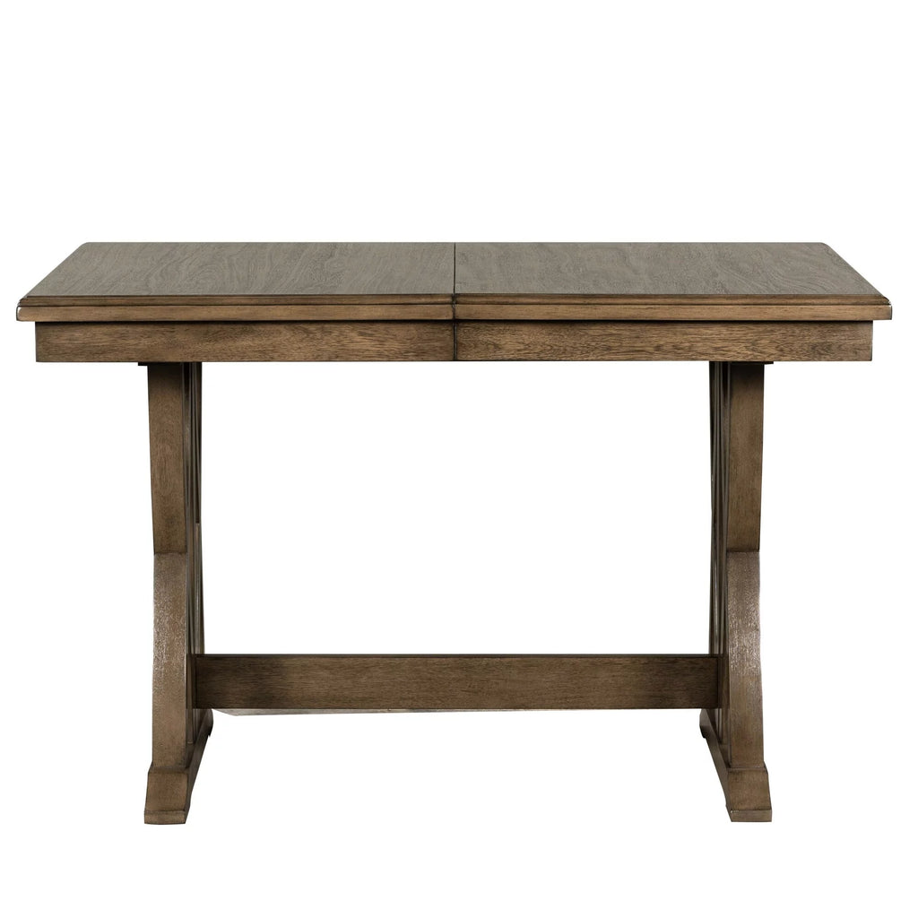 Solid Wood Extendable Dining Table Set for 6 with Upholstered Chairs E645