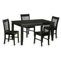 5-piece Wood Dinette Table and Chair Set in Black M476344