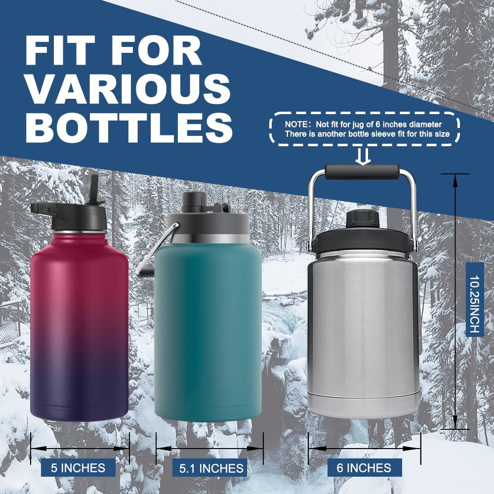 Neoprene Insulated Water Bottle Holder with Shoulder Strap for Half Gallon 64OZ / One Gallon 128OZ Sports Water Jugs Bottles K638415