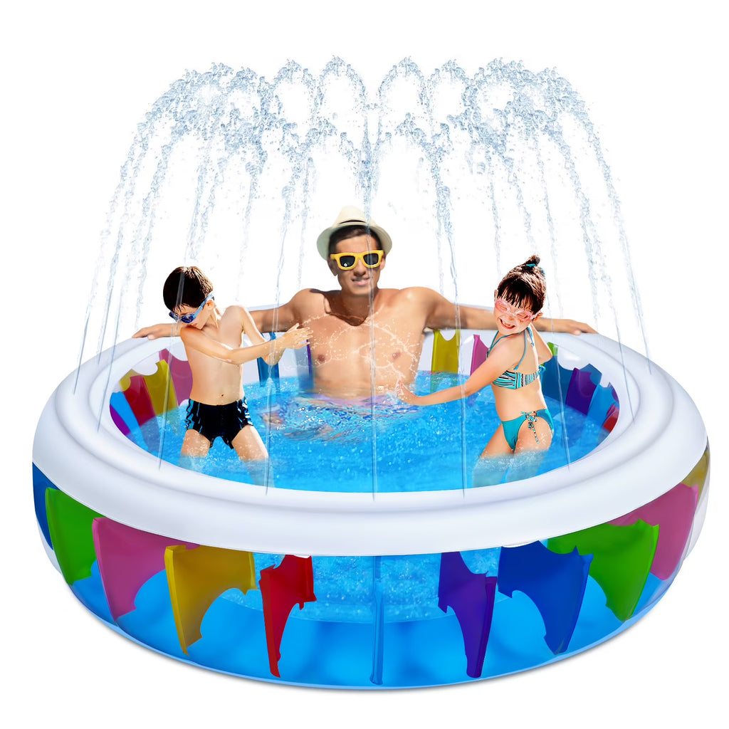 Inflatable Pool with Sprinkler, 180 x 180 x 40 cm N1947