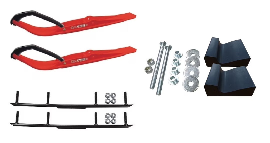 Red Razor Snowmobile Skis Complete Kit F707
