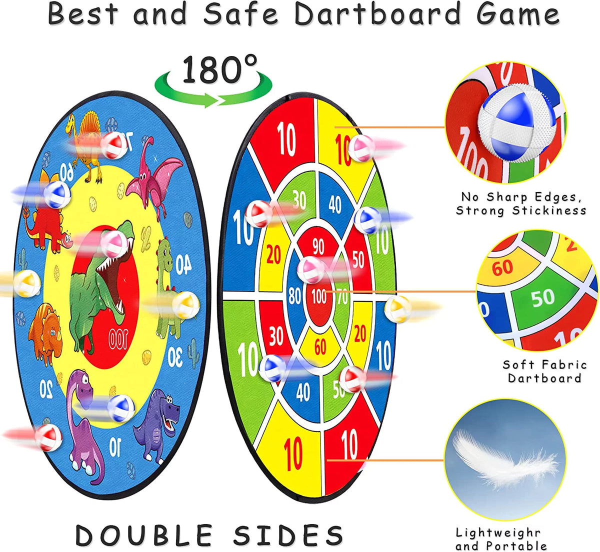 26" Double Sided Dart Board with 16 Sticky Balls W964400