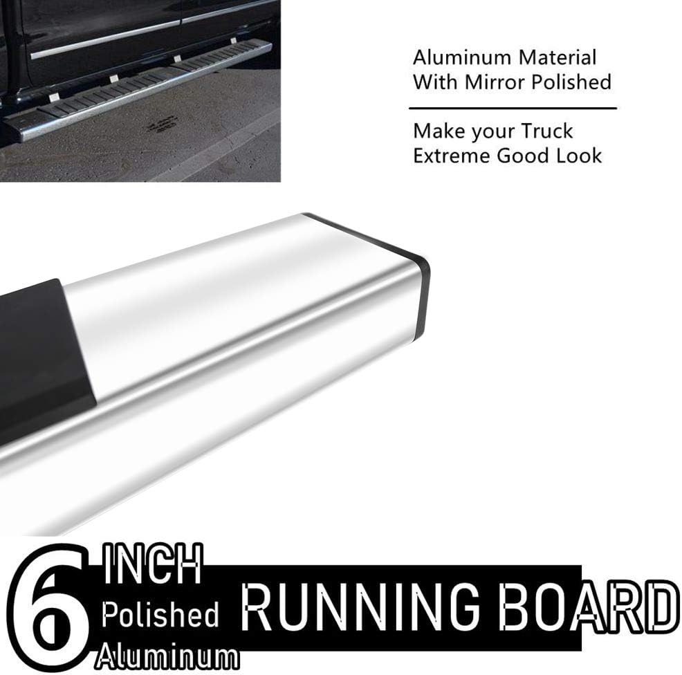6 Inch Chrome Running Boards Side Step Rails B634