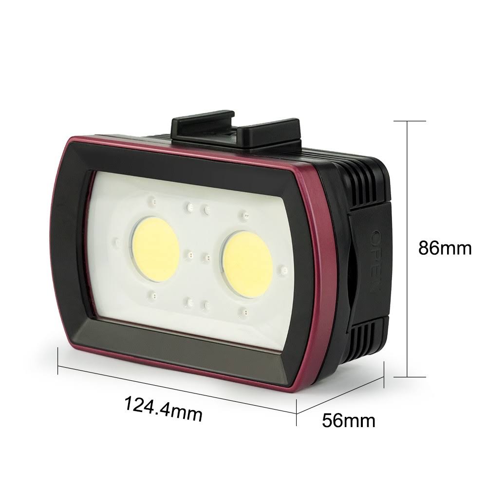 LED Diving Light Underwater Photography Fill-in Lamp 2pcs Aluminum Alloy 40M Waterproof IPX8 White B47524