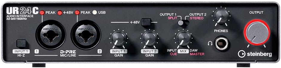 2x4 USB Audio Interface with Headphones, Pop Filter & XLR Cable Bundle D2076