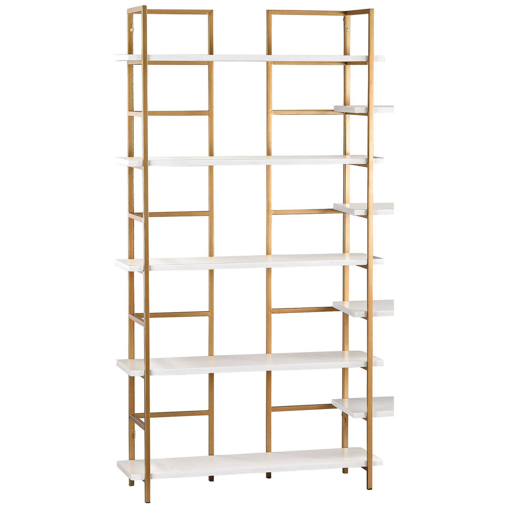 White and Gold Shelving Unit Q576826
