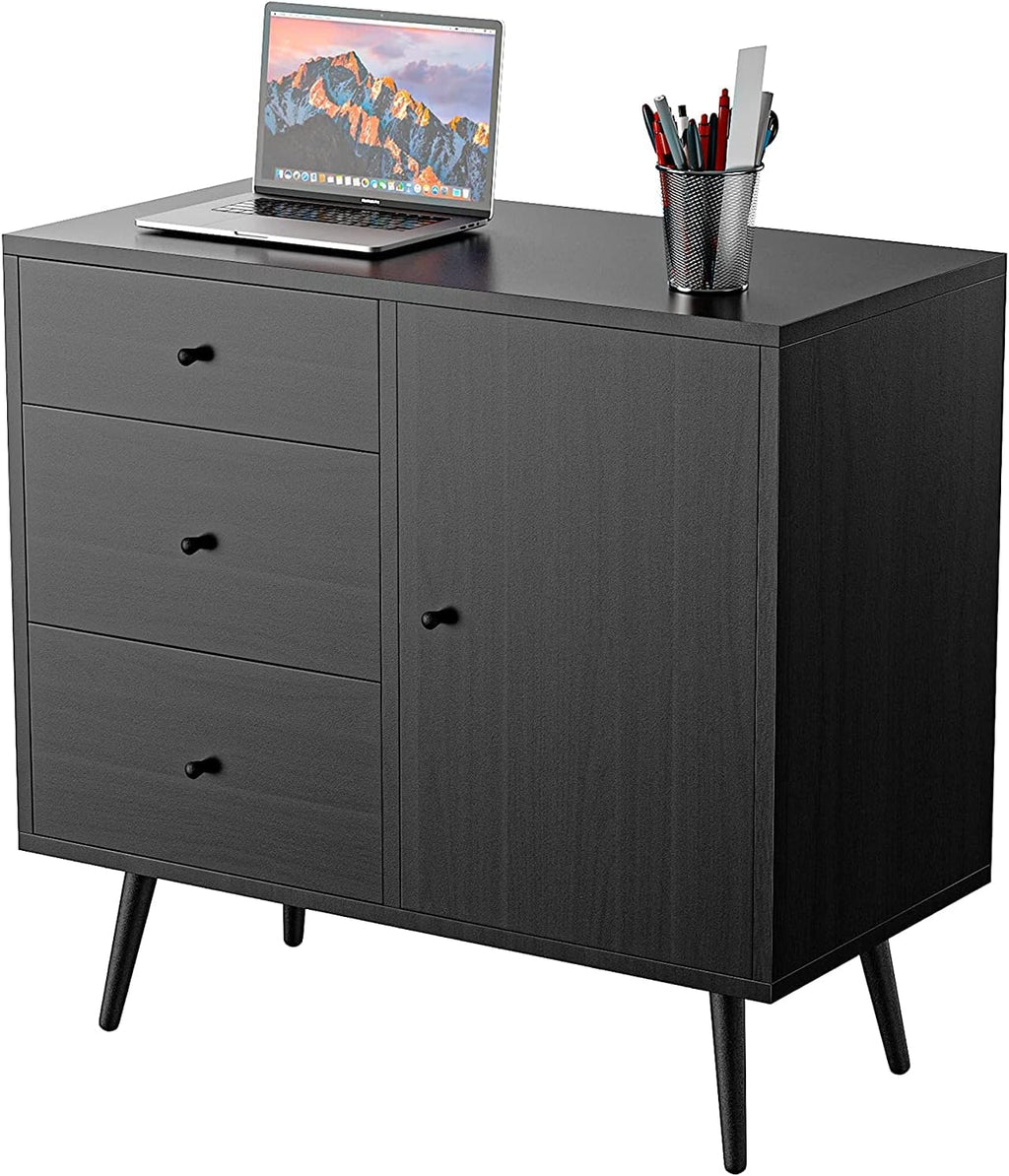 White 32 Inch Wood Sideboard Cabinet with 3 Drawers E258384
