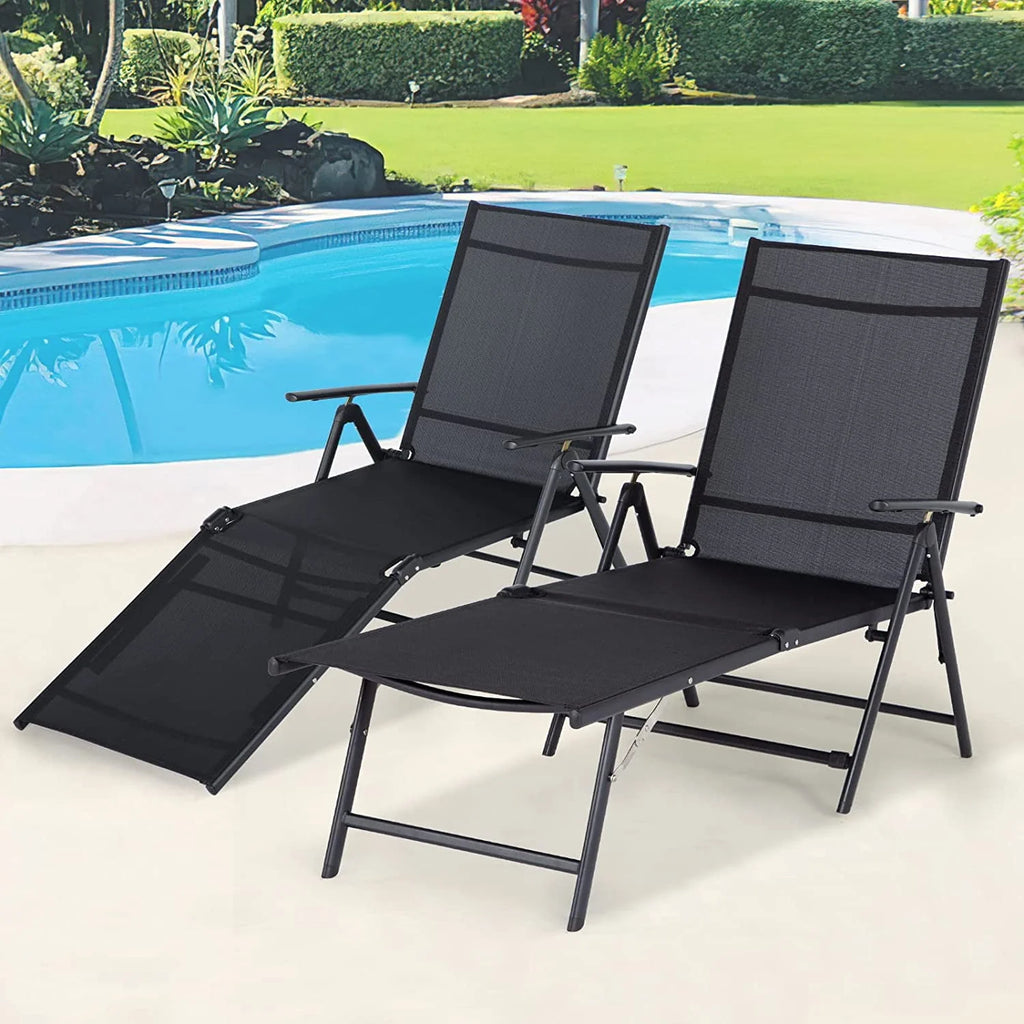 Gray Set of 2 Textile Outdoor Chaise Lounge T420059