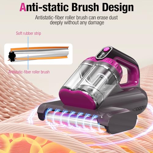 Black 17Kpa 650W Corded Mattress Vacuum Cleaner Q414
