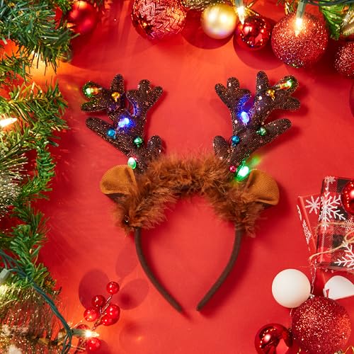 Light-Up LED Reindeer Headband E1121