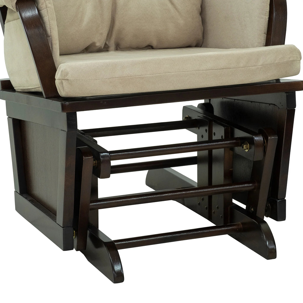 Cream White Nursery Glider Rocking Chair with Ottoman N326