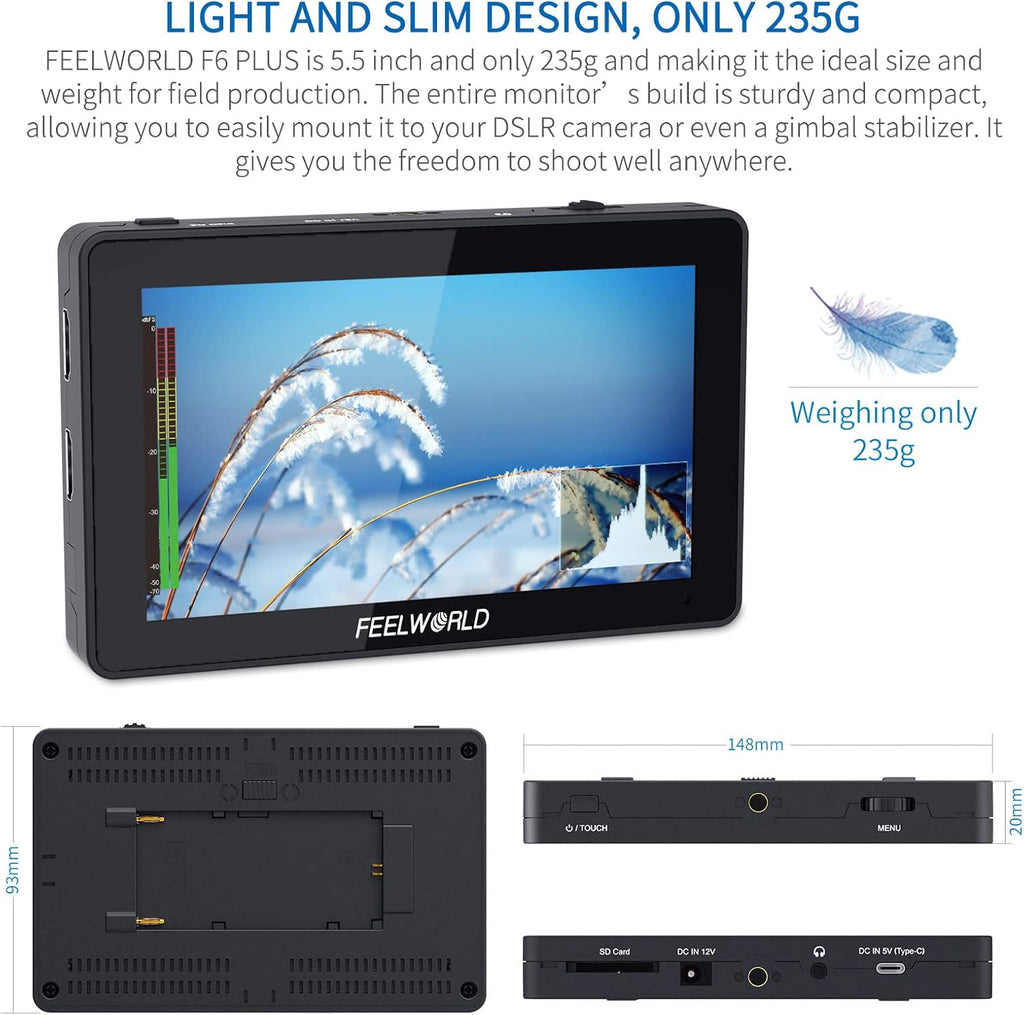 5.5 Inch 4K HDMI Input Output Touch Screen Camera Monitor C231