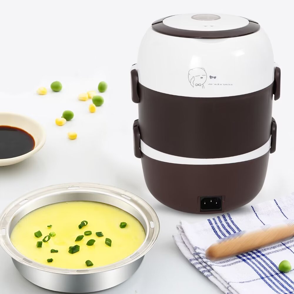 3 Layers 2L Electric Lunch Box Rice Cooker Stainless Steel E615