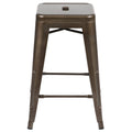 24" High Metal Counter-Height Indoor Bar Stool Set of 4 Z9585