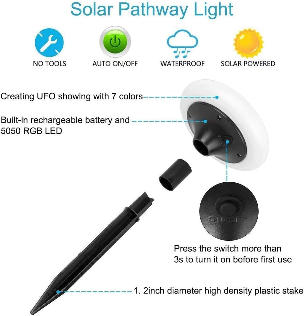 7 Color Solar Pathway Lights (4Pack) W26213