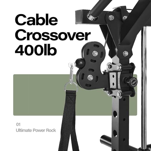 Smith Machine Squat Rack with Weight Bar, LAT Pull-Down & Cable Crossover P943934