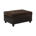Tan Velvet Tufted Rectangle Storage Ottoman B522