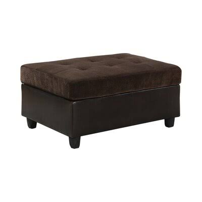 Tan Velvet Tufted Rectangle Storage Ottoman B522