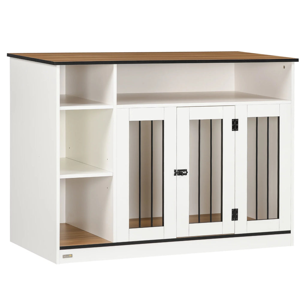 White Dog Crate Furniture with Storage G6259