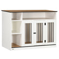 White Dog Crate Furniture with Storage G6259