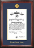 Navy Certificate Frame with Gold Medallion X969854