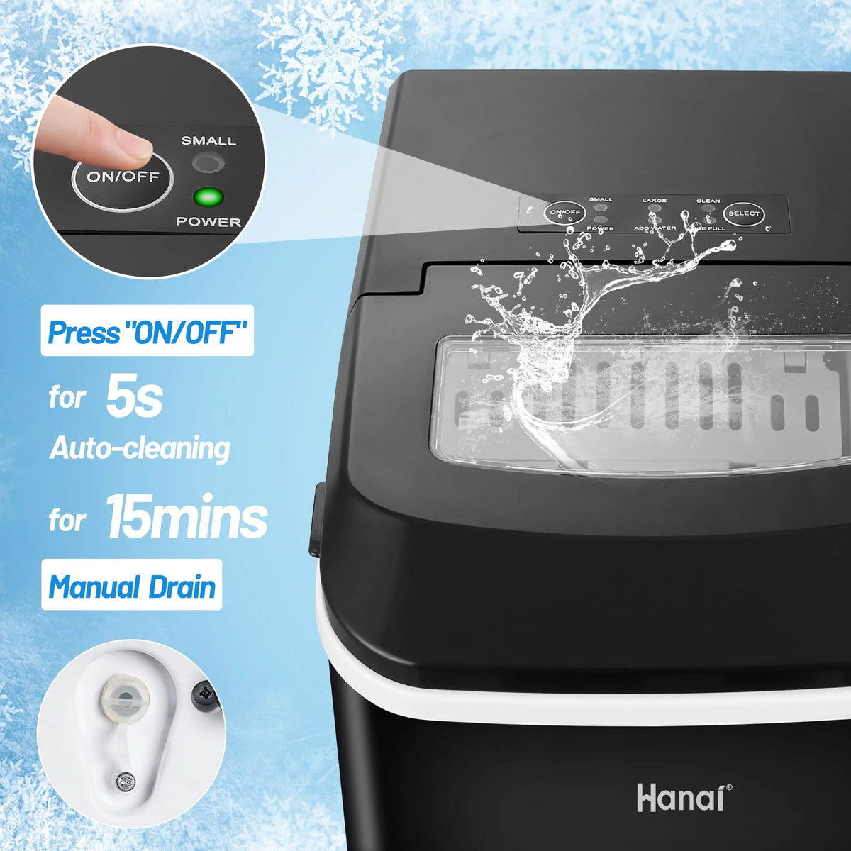 Portable Countertop Ice Maker with Ice Scoop and Basket L393162
