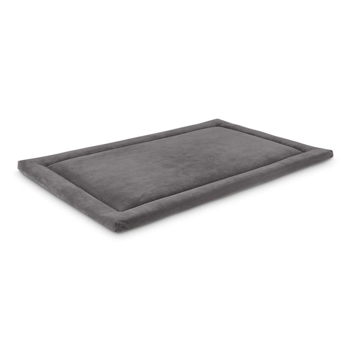 Dark Grey Velvet Dog Crate Mat and Pet Bed L90622