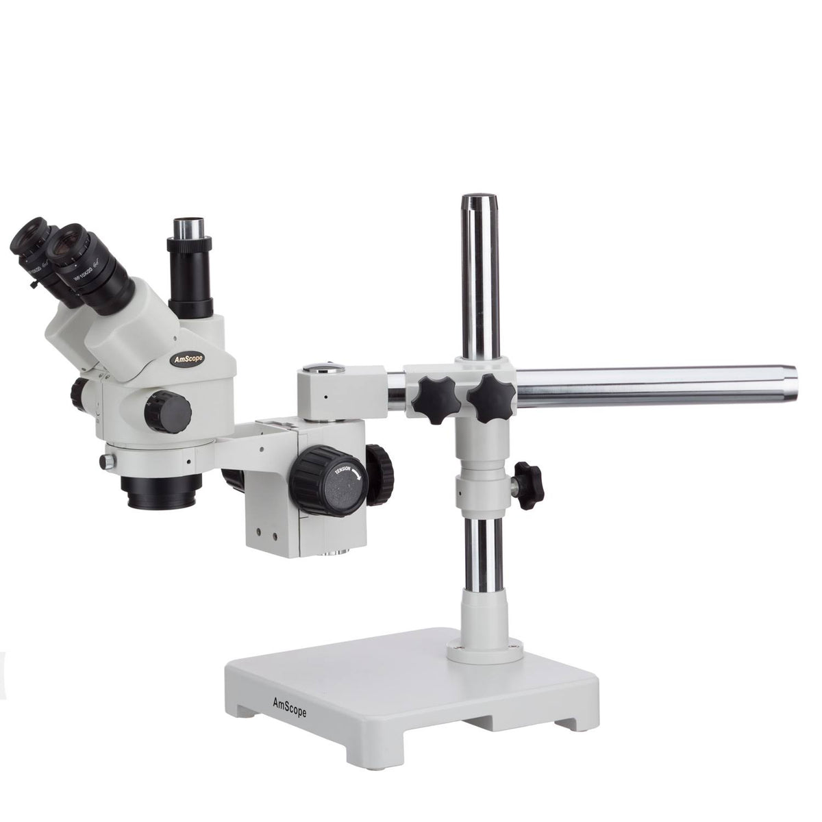 7X-90X Simul-Focal Stereo Zoom Microscope on Single Arm Boom Stand S693