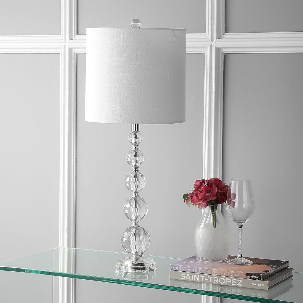 Crystal LED Table Lamp, Clear/Chrome, Set of 2 S5655