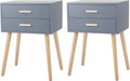 Set of 2 White Nightstand with 2 Drawers F93066